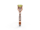 Rose gold Fancy Yellow Cushion  Cut Diamond with Milgrain Marquise and Bezel Accents on a Solitaire Band with Prong Setting_193