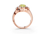 Rose gold Fancy Yellow Cushion  Cut Double Halo Diamond Engagement Ring with Pave Band and Four-Prong Setting_29
