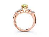 Rose gold Fancy Yellow Cushion  Cut Five-Stone Prong Set Diamond Ring with Classic Band_35