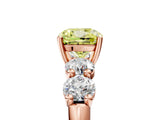 Rose gold Fancy Yellow Cushion  Cut Five-Stone Prong Set Diamond Ring with Classic Band_37