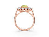 Rose gold Fancy Yellow Cushion Cut Halo Cluster Diamond Ring with Pave Band and Four-Prong Setting_15