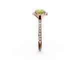 Rose gold Fancy Yellow Cushion  Cut Halo Diamond Engagement Ring with Pave Band and Four-Prong Setting_22