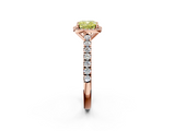 Rose gold Fancy Yellow Cushion  Cut Halo Diamond Engagement Ring with Pave Band and Four-Prong Setting_30