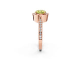 Rose gold Fancy Yellow Cushion Cut Halo Diamond Engagement Ring with Split Shank Band and Four-Prong Setting_2