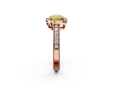 Rose gold Fancy Yellow Cushion  Cut Halo Diamond Pave Band Ring with Four-Prong Setting_47