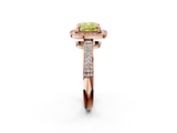 Rose gold Fancy Yellow Cushion  Cut Halo Diamond Pave Band with Four-Prong Setting_38
