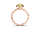 Rose gold Fancy Yellow Cushion Cut Halo Diamond Pave Band with Prong Setting_3