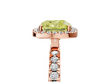 Rose gold Fancy Yellow Cushion Cut Halo Diamond Pave Band with Prong Setting_5