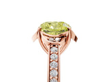 Rose gold Fancy Yellow Cushion  Cut Halo Diamond Ring with Channel Set Band and Four-Prong Setting_56