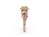 Rose gold Fancy Yellow Cushion Cut Halo Diamond Ring with Milgrain and Bezel Accents on a Split Shank Band_14