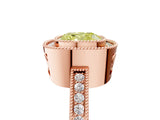 Rose gold Fancy Yellow Cushion  Cut Halo Diamond Ring with Pavé Band and Milgrain Prong Setting_37
