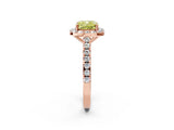 Rose gold Fancy Yellow Cushion Cut Halo Diamond Ring with Pavé Band and Three-Prong Setting_2