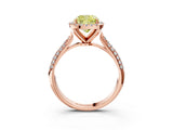 Rose gold Fancy Yellow Cushion Cut Halo Diamond Ring with Pavé Band_3
