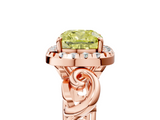 Rose gold Fancy Yellow Cushion  Cut Halo Diamond Ring with Scrollwork Band and Four-Prong Setting_87