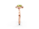 Rose gold Fancy Yellow Cushion Cut Halo Diamond Ring with Solitaire Band and Prong Setting_2