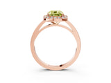 Rose gold Fancy Yellow Cushion Cut Halo Diamond Ring with Solitaire Band and Prong Setting_3