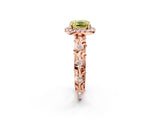 Rose gold Fancy Yellow Cushion Cut Halo Diamond Solitaire with Filigree Band and Four-Prong Setting_2