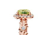 Rose gold Fancy Yellow Cushion Cut Halo Diamond Solitaire with Filigree Band and Four-Prong Setting_5