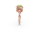 Rose gold Fancy Yellow Cushion Cut Halo Diamond Split Shank Engagement Ring with Four-Prong Setting_2