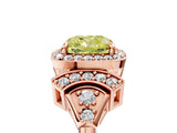 Rose gold Fancy Yellow Cushion Cut Halo Diamond Split Shank Engagement Ring with Four-Prong Setting_5
