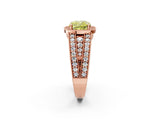 Rose gold Fancy Yellow Cushion Cut Halo Diamond Split Shank Ring with Prong Setting_2
