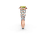 Rose gold Fancy Yellow Cushion Cut Halo Pavé Diamond Engagement Ring with Split Shank and Four-Prong Setting_5