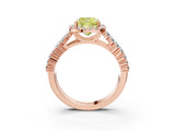 Rose gold Fancy Yellow Cushion Cut Halo Pavé Diamond Engagement Ring with Split Shank and Four-Prong Setting_6