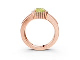 Rose gold Fancy Yellow Cushion  Cut Halo Pave Band Four-Prong Ring_52