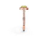 Rose gold Fancy Yellow Cushion  Cut Halo Pave Split Shank Prong Setting Ring_33