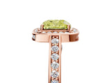 Rose gold Fancy Yellow Cushion  Cut Halo Pave Split Shank Prong Setting Ring_36