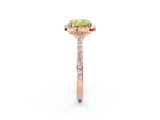 Rose gold Fancy Yellow Cushion Cut Halo Round Diamond Pavé Band with Four-Prong Setting_5