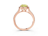 Rose gold Fancy Yellow Cushion Cut Halo Round Diamond Pavé Band with Four-Prong Setting_6