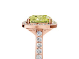 Rose gold Fancy Yellow Cushion Cut Halo Round Diamond Pavé Band with Four-Prong Setting_8