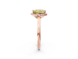 Rose gold Fancy Yellow Cushion Cut Halo Round Diamond Solitaire Engagement Ring with Pave Band and Four-Prong Setting_14