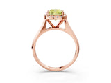Rose gold Fancy Yellow Cushion  Cut Halo Solitaire Engagement Ring with Square Band and Four-Prong Setting_140