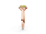 Rose gold Fancy Yellow Cushion  Cut Halo Solitaire Engagement Ring with Square Band and Four-Prong Setting_80