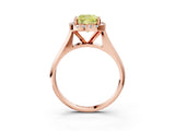 Rose gold Fancy Yellow Cushion  Cut Halo Solitaire Engagement Ring with Square Band and Four-Prong Setting_81