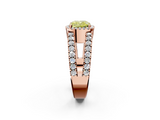 Rose gold Fancy Yellow Cushion  Cut Halo Split Shank Diamond Ring with Four-Prong Setting_47