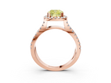 Rose gold Fancy Yellow Cushion  Cut Halo Split Shank Pave Set Ring_65