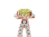 Rose gold Fancy Yellow Cushion  Cut Halo Split Shank Pave Set Ring_67
