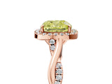 Rose gold Fancy Yellow Cushion Cut Halo Twist Band with Four-Prong Setting_5