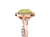 Rose gold Fancy Yellow Cushion  Cut Halo Twisted Band Four-Prong Ring_24