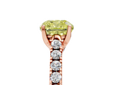 Rose gold Fancy Yellow Cushion  Cut Pavé Band Solitaire Ring with Four-Prong Setting_26