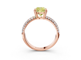 Rose gold Fancy Yellow Cushion  Cut Pave Diamond Engagement Ring with Channel Set Band and Four-Prong Setting_22