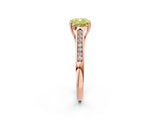 Rose gold Fancy Yellow Cushion Cut Solitaire Cathedral Diamond Engagement Ring with Channel-Set Band and Four-Prong Setting_5