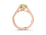 Rose gold Fancy Yellow Cushion Cut Solitaire Cathedral Diamond Engagement Ring with Channel-Set Band and Four-Prong Setting_6