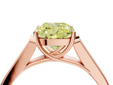 Rose gold Fancy Yellow Cushion Cut Solitaire Cathedral Diamond Engagement Ring with Channel-Set Band and Four-Prong Setting_7