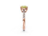 Rose gold Fancy Yellow Cushion Cut Solitaire Diamond Engagement Ring with Pavé Band and Six-Prong Setting_14