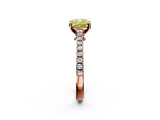 Rose gold Fancy Yellow Cushion  Cut Solitaire Diamond Engagement Ring with Pave Band and Four-Prong Setting_162