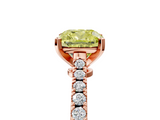 Rose gold Fancy Yellow Cushion  Cut Solitaire Diamond Engagement Ring with Pave Band and Four-Prong Setting_165